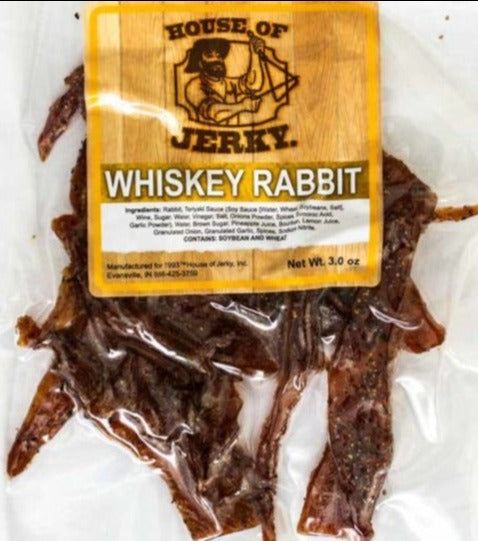 Washington State Jerky - Exotic Jerky - Rabbit Jerky - Whiskey - 3oz