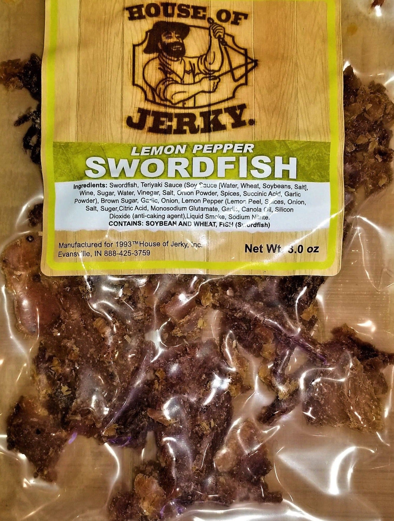 Washington State Jerky - Fish Jerky - Swordfish Jerky - Lemon Pepper - 3oz