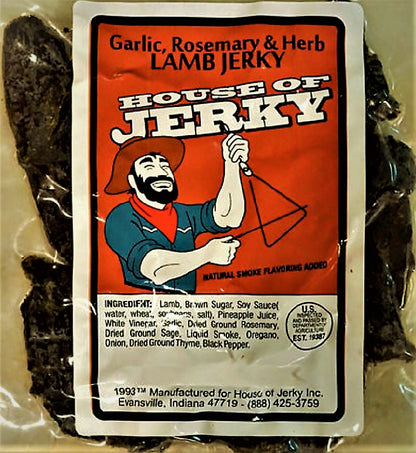 Washington State Jerky - Game Meat - Lamb Jerky - Garlic & Rosemary - 3.5oz